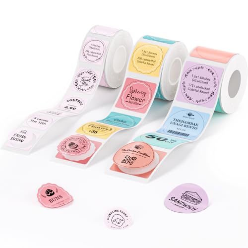 NIIMBOT 3 Roll Labels for B1/B1 Pro/B2/B2 Pro/B21/B21 Pro Label Maker Assorted Sizes Label Paper Set forBusiness/Handmade/House/School/Office