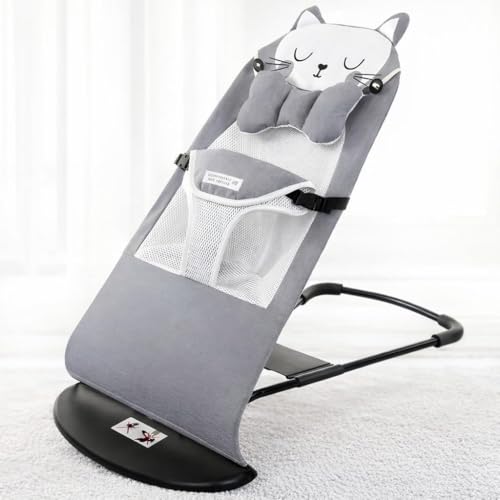 Image of Infant Baby Bouncer & Rocking Chair Foldable Reclining Baby Sleeping & Swing Seat with Ergonomic Design & Soothing Vibration Lightweight Portable Baby Bouncy Chair