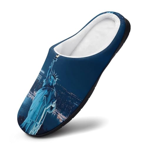 New York City Night Women's Cotton Slippers Indoor Outdoor Slip-on Warm House Shoes with Anti-Skid Rubber Sole3