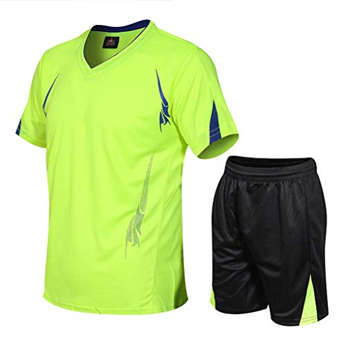 Set T-Shirt de Compression Homme et Leggings Vert XXL
