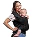 CuddleBug Fular Portabebés Fácil de Usar – Portabebés Recién Nacido y Niños hasta 16 Kg – Manos Libres - Porta Bebés de Tela Suave y Elástico – Ideal como Regalo – Talla Única (Negro/Black)