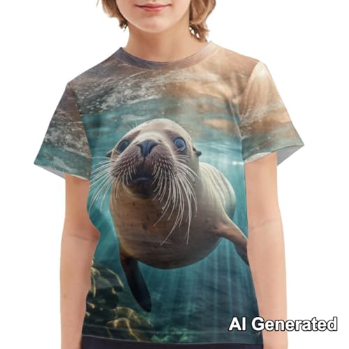 Image of Xhuibop Kids T Shirts for Boys Size 3-16 Girls Short Sleeve Sportswear Active Tops
