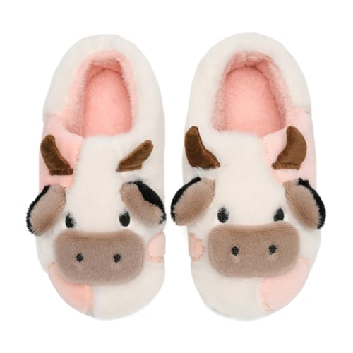 COVS Cute Cow Fluffy House Slippers - Kawaii Shoes for Women and Men, Indoor and Outdoor2