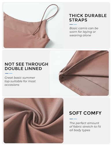 Image of Buauty 2 & 4 Packs Crop Tank Top for Women, Basic Solid Cropped Double Layer Spaghetti Strap Short Sleeveless Camisole