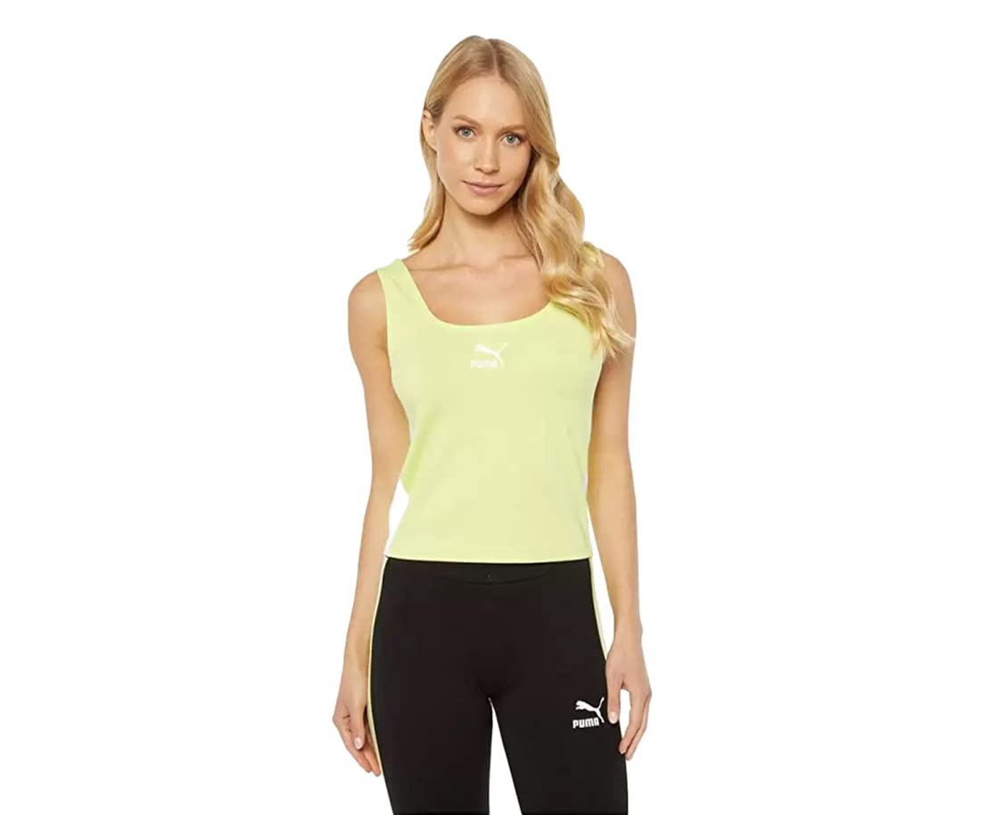 PUMA Women's Classics Tank, Sunny Lime, L