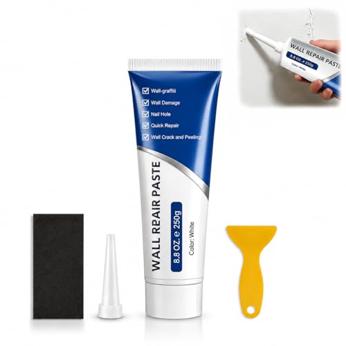 Efficient Drywall Repair Kit with Scraper Quick-Drying Wall Mending Agent Multi-Functional Patch Paste for Filling Holes and Cracks Easy Drywall Repair for Nail Holes and Wall Damage (1 PCS)