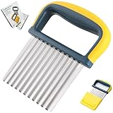 frutas y verduras bebe 7 meses GRTHTATI Cortador de ondas para verduras y frutas – Cuchillo estriado de acero inoxidable – Cuchillo de corte de ondas con protección