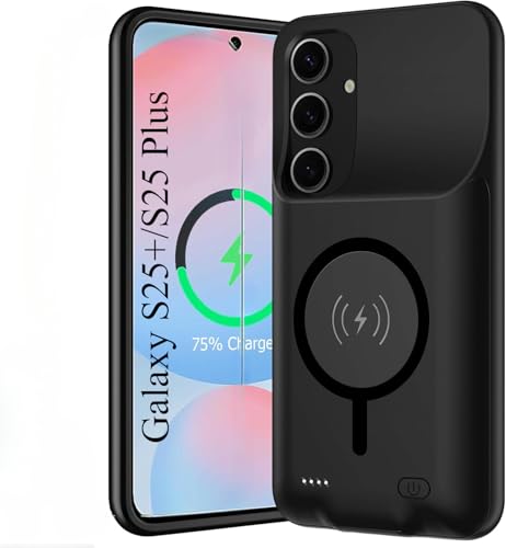 Fraternize 10000mAh Magnetic Cover Batteria per Samsung Galaxy S25+/S25 Plus Custodia di Ricarica Portatile Ricaricabile con e Caricatore Senza Fili Presi in Esterno Caricabatterie Portatile Custodie