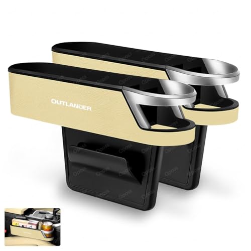 アウトランダー 車用サイド収納ボックスシートポケット 新型 アウトランダー PHEV Outlander 3代目 GN0W型 2021年〜現行 車用 シート隙間埋め シート 車席隙間ポケット 車用ドリンクホルダー 小物入れ付き 落下防止 (運転席用と助手席