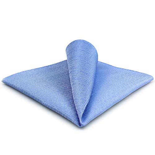 S&W SHLAX&WING Tie Sets for Men Dress Neckties Light Blue Solid Extra Long Matching Pocket Square