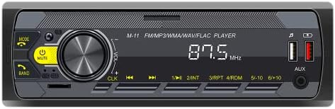 Single Din Car Stereo with Voice Assistant/Bluetooth 5.0/7 Color Button Lights/BT Hands Free Call/FM Radio/USB Fast Charging/TF SD Card Port/AUX-in, 1 Din Radio Player