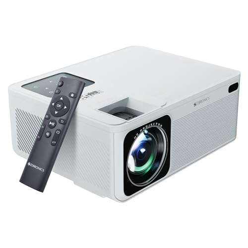 ZEBRONICS PIXAPLAY 58, Smart Projector, 12000 Lumens, 4K Support, 210 Inch Screen Size, Quad Core Processor, Bluetooth, HDMI, USB, WiFi, AUX, 1080p Native, APP Support, Miracast view 1