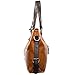 Color Scissor Womens PU Leather Smooth Roomy Shoulder Bag Crossbody Handbags Brown