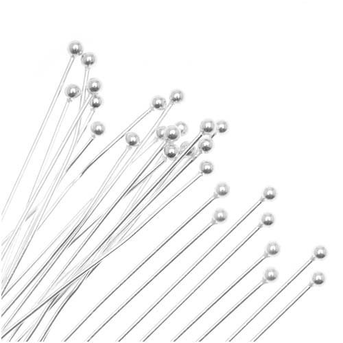 Romote 2-Inch 20-Piece Silver Plated Ball Head Pins, 22-Gauge