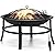 SINGLYFIRE 26 Inch Fire Pit for Outside Outdoor Wood Burning Firepit Bowl Heavy Duty Bonfire Pit Steel Firepit for Patio Backyard Camping Deck Picnic Porch with Spark Screen,Log Grate,Poker
