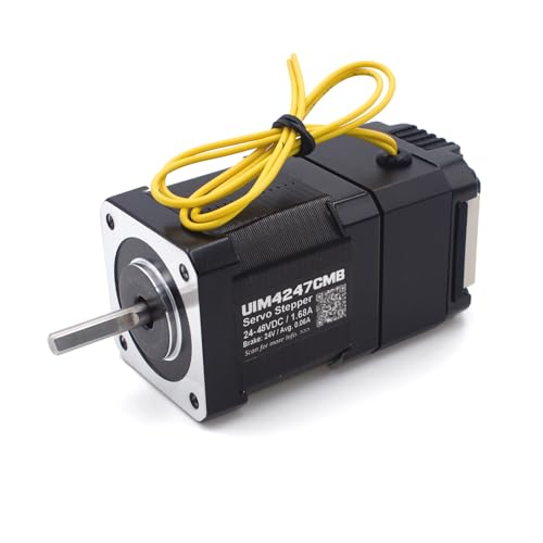 NEMA17 Integrated Servo Stepper Motor with Built-in Encoder,Closed Loop Servo Motion Controller and Driver with Brake,CAN Bus Interface,3000RPM,Max0.43Nm,1.7A,24-48VDC (UIM4247CMB)