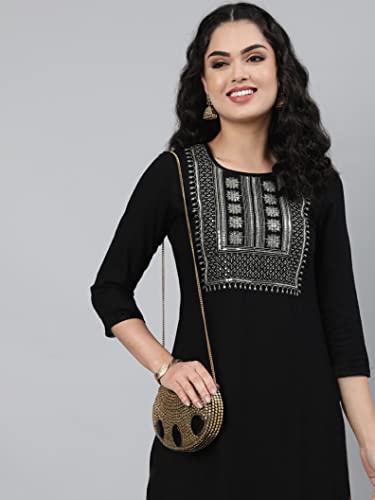 Image of Femvy Women's Rayon Solid Regular Kurti