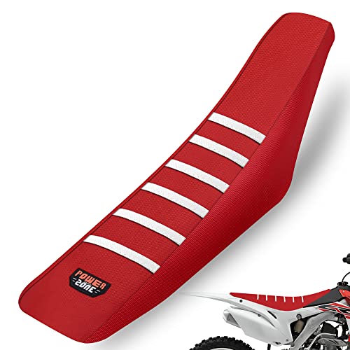 fewfuss Dirt Bike Seat Cover - White Stripe...