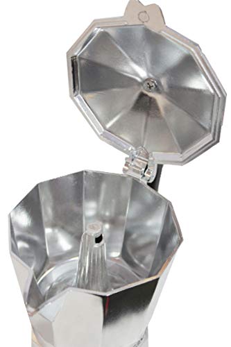 Cafeteira Italiana Moka 9 Xícaras Alumínio Café Expresso 450ml Bule Econômica Prata Válvula De Segur