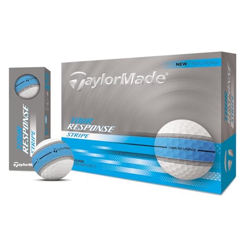 Image of TaylorMade Tour Response Golf Balls, Enhanced 360 ClearPath Alignment, Speed Wrapped Core for Distance and Feel, Pack of 12