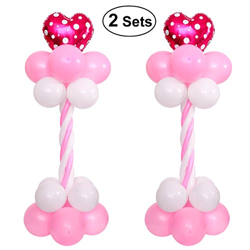 NUOLUX Balloon Column Stand Base and Pole Balloon Arch Kit for Birthday Party Wedding Decorations (2sets)