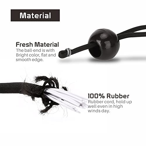 Ball Bungee Cords 6Inch Outdoor 50 Pack, Uv-Resistant Tarps Tie-Down, Strong Stretch Heavy Duty Bungees & 10 Pcs Releasable Zip Ties #TOP4