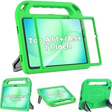 BMOUO Kids Case for Samsung Galaxy Tab A11+ Plus 11 2026/A9+ Plus 2023 11 inch Tablet, with Screen Protector, Shockproof Lightweight Stand Handle Galaxy Tab A11 Plus/A9 Plus Case for Kids, Green