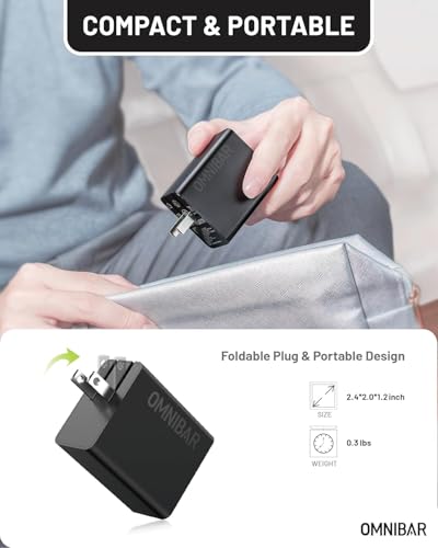 Image of 65W USB C Charger, 3-Port GaN Compact USB C Wall Charger Block with Foldable Plug, Type C Charger Fast Charging Block for MacBook, iPad, iPhone 17 /16 /15 /14, Samsung S26 /S25 /S24, Switch, Black