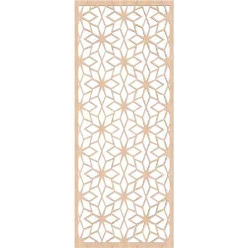 Image of 21 3 /8 inchW x 54 3 /8 inchH x 3 /8 inchT Lake Decorative Fretwork Wood Wall Panels, Red Oak