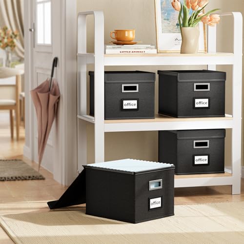 Boîte dossiers suspendus A4 pliable avec couvercle pour archives bureau