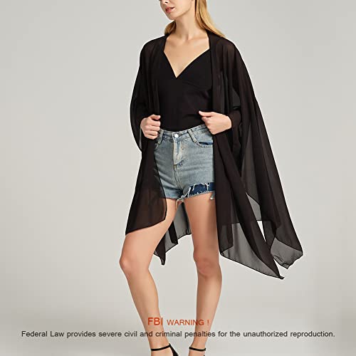 Women's Bohemian Floral Chiffon Beach Cover up Swimsuit Kimono Summer Swimwear Cardigans3