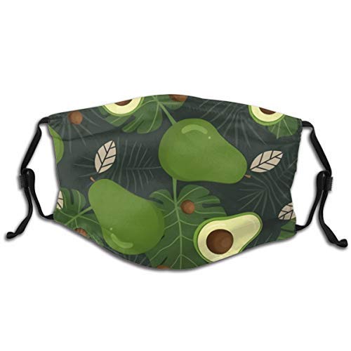 Ubers Mundschutz Avocado Mouth Cover Face Cover Dust-Proof Sunscreen Turban Headdress Mouth Scarf with Reusable Austauschbaren Filter