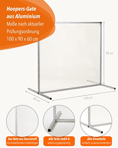 SPORTIKEL24 Hoopers-Gate – Aluminiumrahmen & Kunststoffnetz – 100 × 90 cm – VDH-konform – inkl. Tragetasche