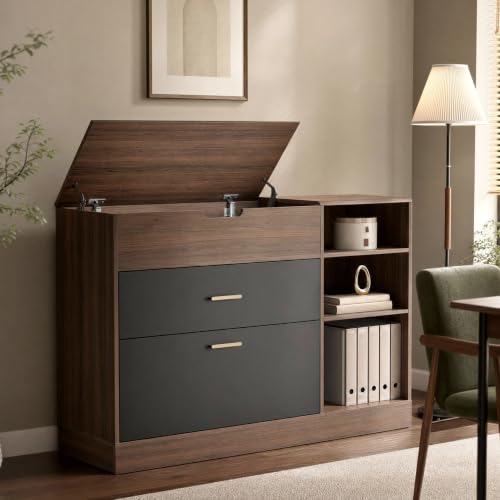 ModernMate 47.2" Office Storage Cabinet with Drawers, Flip-Top File Cabinet
