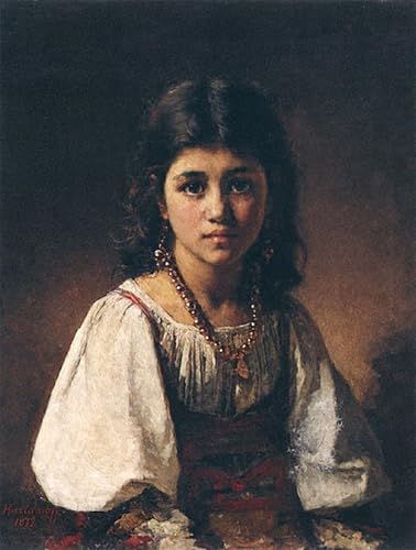 Lienzo de Alexei Harlamoff ritratto di una zingara para dar calidez y arte a despachos