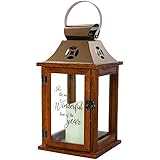 Carson Time Of The Year Decorative Candle Lantern Brown