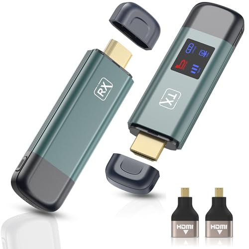 Image of OMITTA Wireless HDMI Transmitter and Receiver, Upgraded 4K HDMI Wireless Extender, LED Display, 100FT Range, 2.4G/5G, Plug & Play, No App/Bluetooth Needed, for PC/Laptop/Camera/HDTV/Projector/TV Box