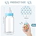 48 Pcs 4.5 Inch Baby Bottle Shower Favor Mini Plastic Candy Bottle Baby Shower Bottles Fillable Feeding Bottle Candy Box for Party Boy Girl Birthday Newborn Baby Baptism with Removable Blue Tops