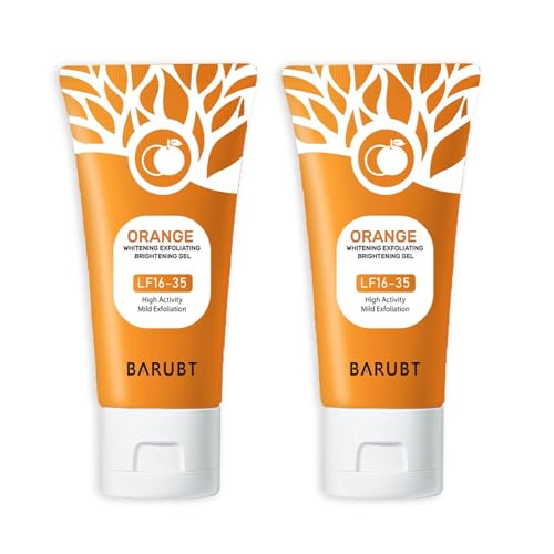 Gel exfoliante de naranja natural, gel exfoliante para mujer, gel blanqueador naranja brillante, nutre e hidrata, reduce las arrugas y elimina las manchas oscuras (2 unidades, 50 g)