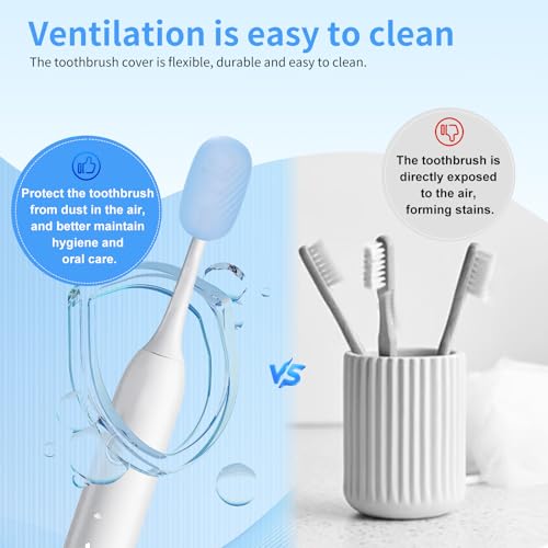 6 pcs toothbrush covers toothbrush covers capsreplaceable electric toothbrush head cover silicone toothbrush protector cap for household travel bathroom gymcamping