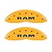 MGP Caliper Covers 55001SRMHYL Yellow Caliper Cover (Set of 4, Engraved Front: RAM - Engraved Rear: RAMHEAD, Yellow powder coat finish, black characters)