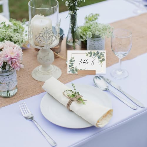 Panneaux de table eucalyptus, cartes de placement mariage et anniversaire