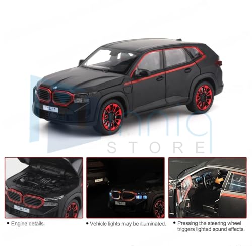 Image of 1:24 BMW XM Car with Box, Zinc Alloy Pull Back Toy car with Sound and Light for Kids Boy Girl Gift [Colors as Per Stock]