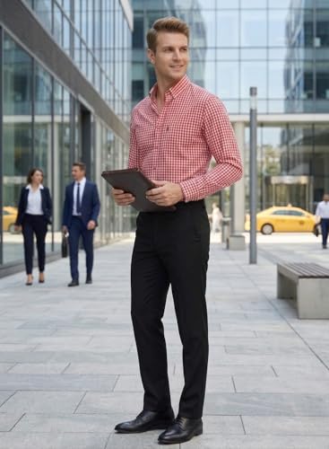 Image of Glowic Men's Checkered Casual Shirt | Full Sleeve Button-Down Shirt | Comfortable Breathable Fabric | Perfect for Casual Office and Outing Wear