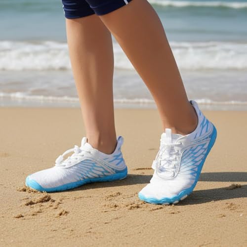 Image of Hike Barefoot Shoes for Women Men with Wide Toe Box, Healthy & Non-Slip Breathable Barefoot Water Shoes Beach Pool Aqua Swim Surf Hiking Walking Shoes