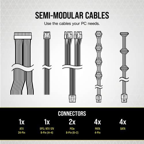 Image of Corsair CX-M Series, CX450M, Modular Power Supply, 80 Plus Bronze