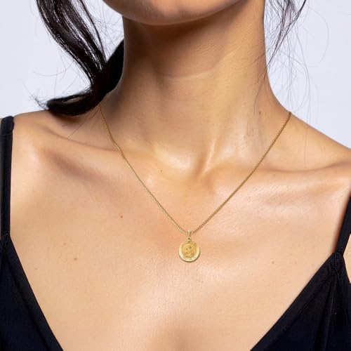 IceCarats 14K Solid Yellow Gold Saint Anne Medal Necklace Chain Pendant Charm2