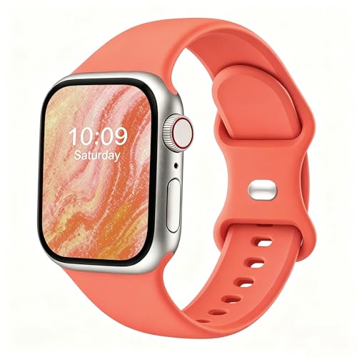 Image of Sport Bands Compatible with Apple Watch Band Women Men 40mm 38mm 41mm 42mm 44mm 45mm 46mm 49mm ,Soft Wristband Waterproof Replacement Strap for iWatch Bands Series 11 10 9 8 7 6 5 4 3 2 1 SE Ultra Coral
