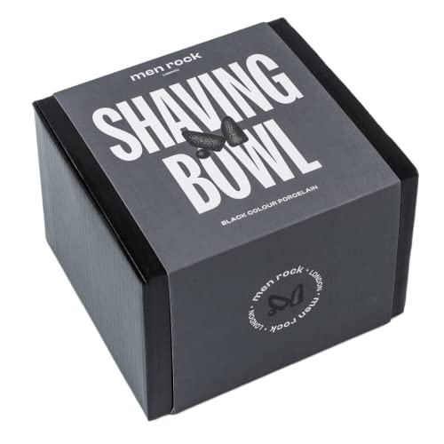 Men Rock Rasierschale aus Porzellan mit Griff, Elegantes Schwarz, 1 Stück - Image 7