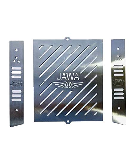 Image of Motorcycle Radiator Guard Protector Grill for (JAWA), Pack of 1, Silver